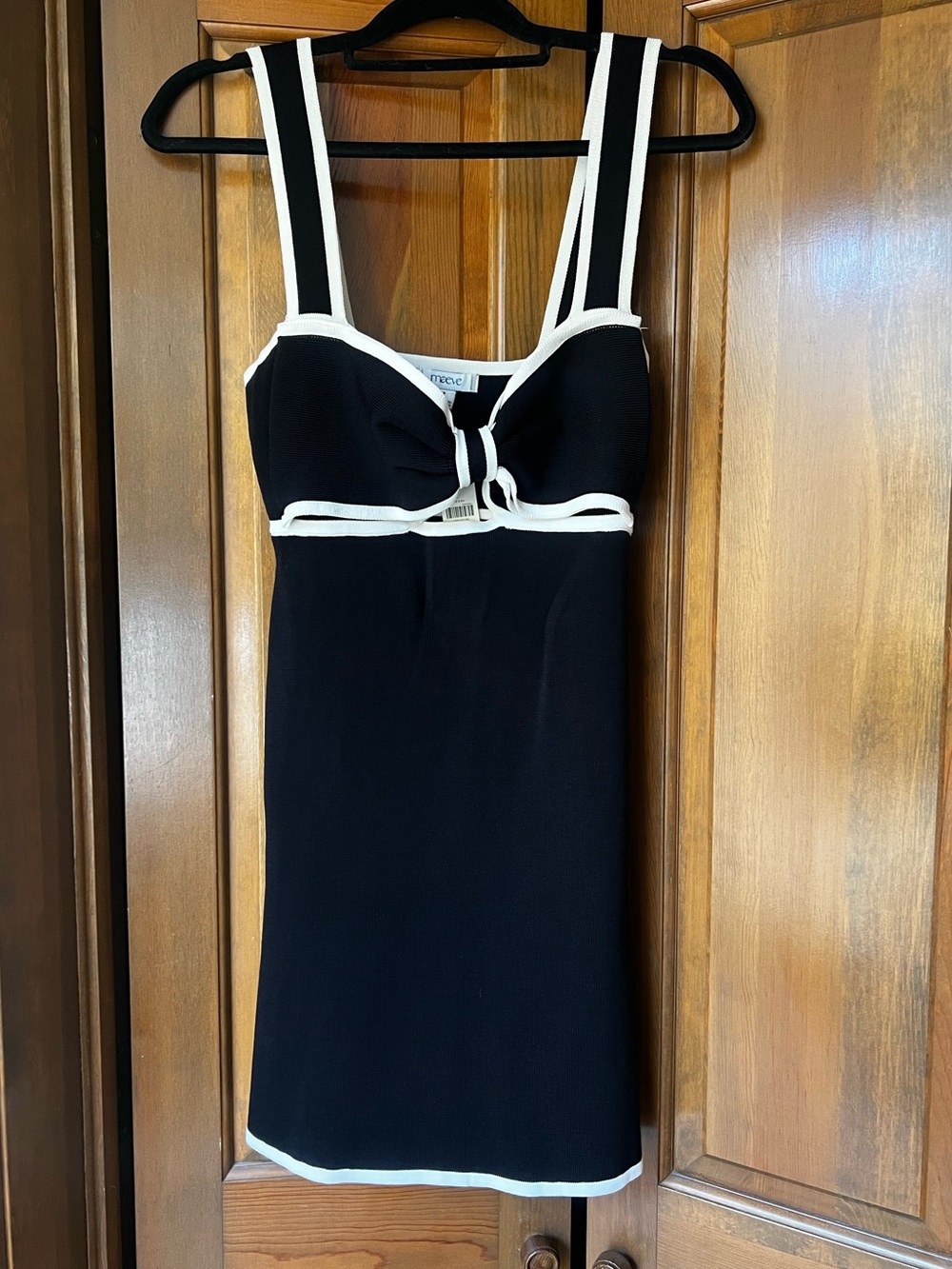 NWT Anthropologie Black & White Bow Dress